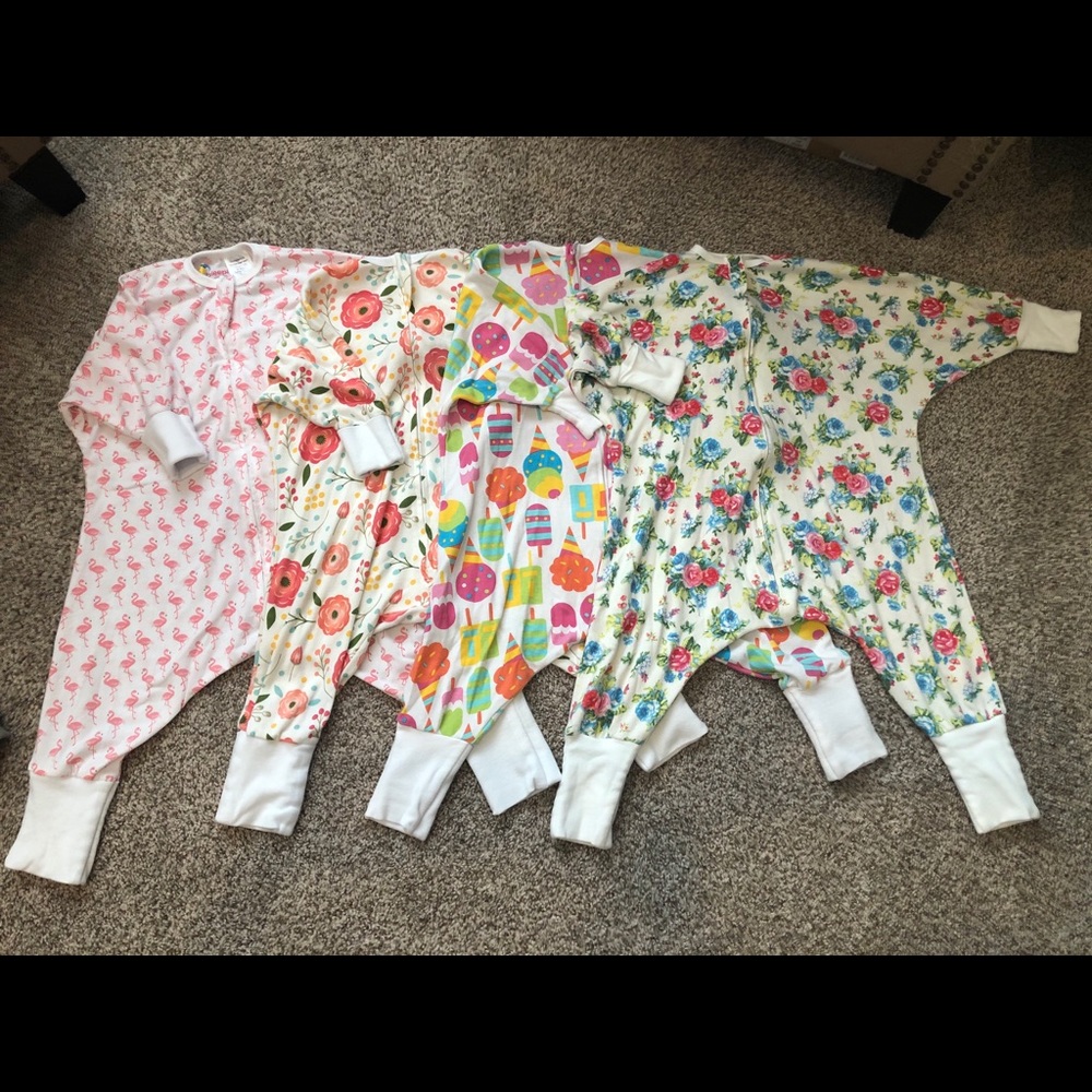 Lot of 4 flying squirrel pajamas